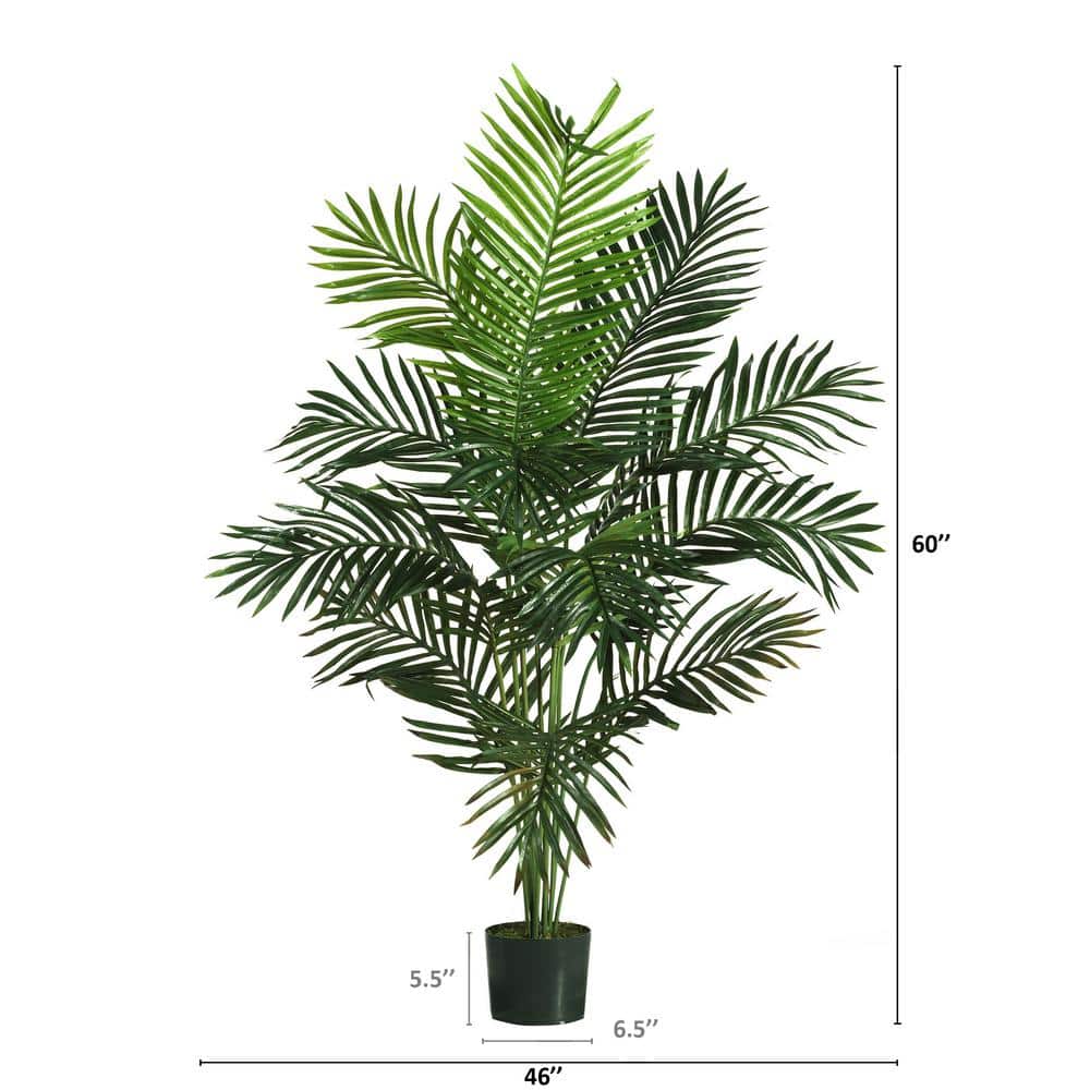 Nearly Natural 5-Foot Tall Artificial Paradise Palm Tree with Plastic Pot