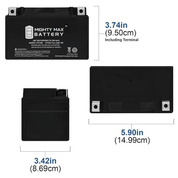 YTZ10S 12V 8.6AH ATV Battery Replacement for Raptor 350