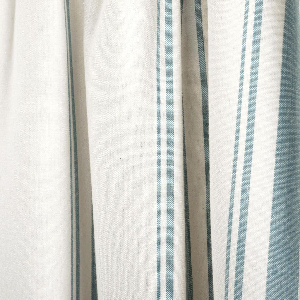 Blue Striped Recycled Cotton Rod Pocket Valance, 18" L x 52" W