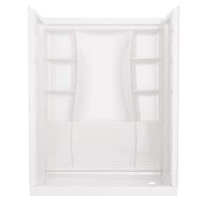 Classic 500 30 in. L x 60 in. W x 72 in. H 4-Piece Alcove Shower Kit with Shower Wall and Shower Pan in High Gloss White