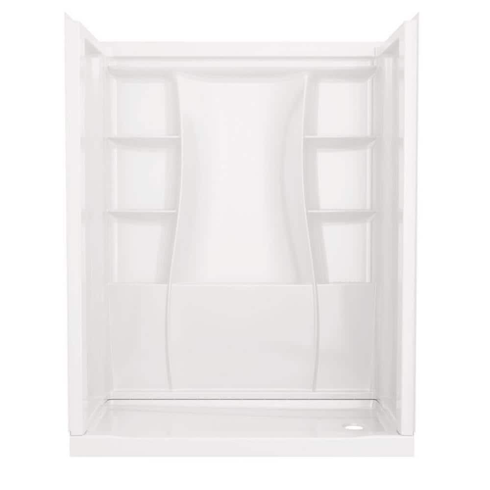 Delta Classic 500 30 in. L x 60 in. W x 72 in. H Alcove Shower Kit with Shower Wall and Shower Pan in High Gloss White -  BVS2-C5142-WH