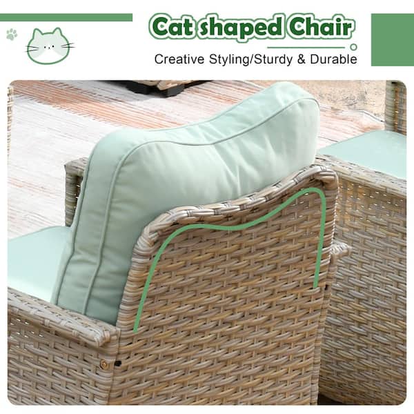 Honeybloom Endive Green Outdoor Wicker Seat Cushion