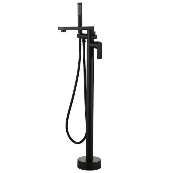 ARCORA Single-Handle Claw Foot Tub Faucet with Hand Shower in. Matte Black