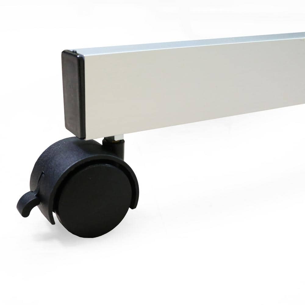 72" x 48" White Aluminum Frame Reversible Mobile Whiteboard