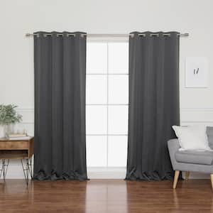 Dark Grey Grommet Blackout Curtain - 52 in. W x 84 in. L (Set of 2)