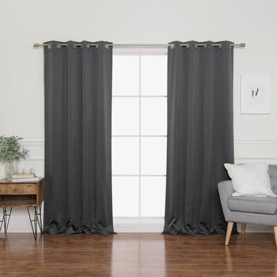 Dark Grey Grommet Blackout Curtain - 52 in. W x 96 in. L (Set of 2)