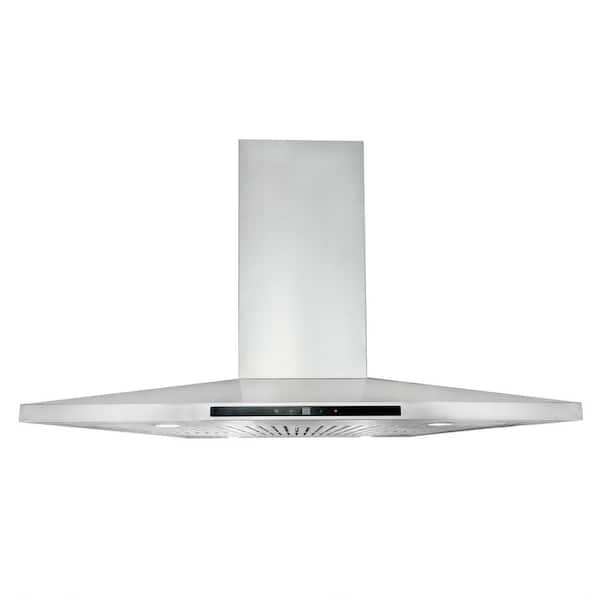 Cosmo 36 in. Ducted Island Range Mount Hood with LED Light and Permanent Filters in Stainless Steel