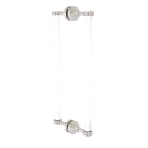 Pacific Grove Collection 18 Inch Back to Back Shower Door Pull with Groovy Accents in Satin Nickel