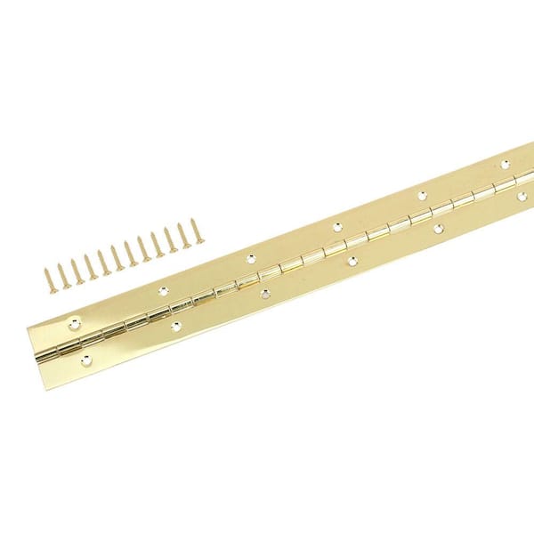 Everbilt 1-1/2 in. x 12 in. Bright Brass Continuous Hinge