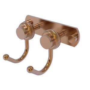 Mercury Collection 2 Position Multi Screw-In Robe Hook with Twisted Accent in Brushed Bronze