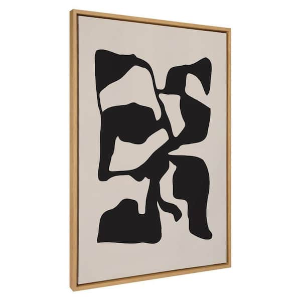 Kate and Laurel Sylvie Distorted Shapes of Black and Tan by the Creative Bunch Studio Framed Art Print 31 in. x 42 in.