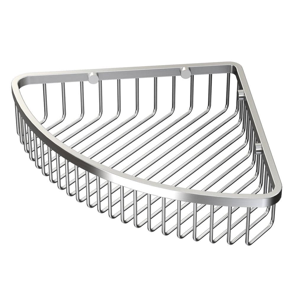 Corner Shower Caddy Basket 12 in. W x 2.13 in. H Wall Mount in Satin Nickel price history on PriceWatchPro
