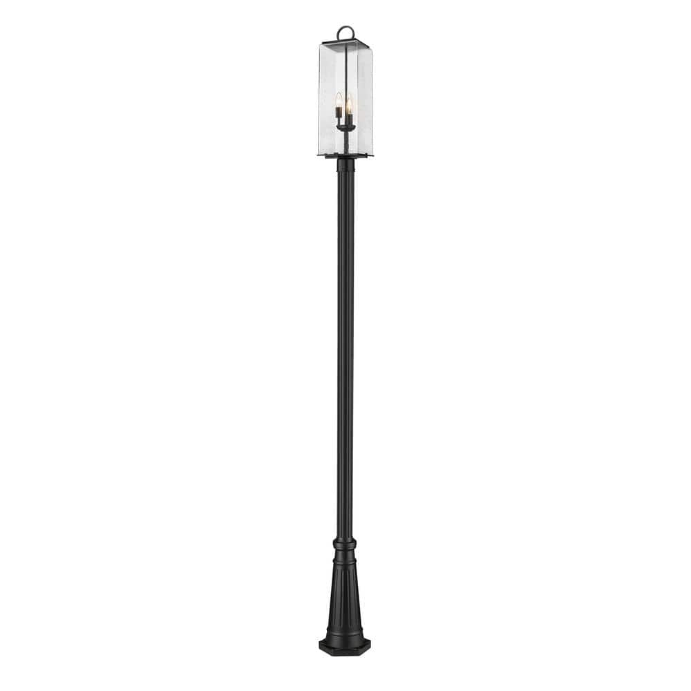 Sana 3 Light Black Aluminum Hardwired Outdoor Weather Resistant Post Light 