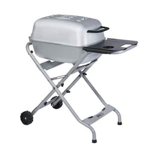 PK-TX Portable Cast Aluminum Charcoal Grill and Smoker in Gray Silver