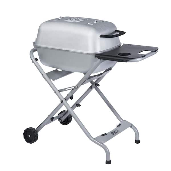PK Grills PK-TX Portable Cast Aluminum Charcoal Grill and Smoker in Gray Silver