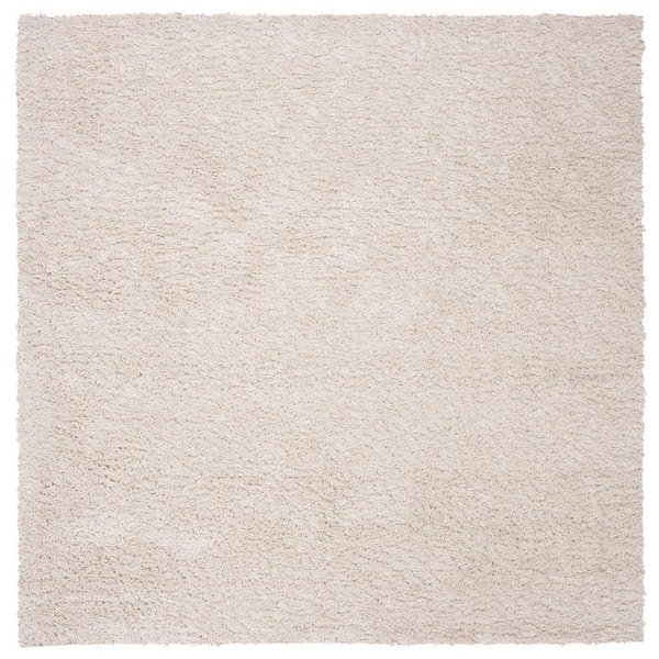 SAFAVIEH August Shag Beige 5 ft. x 5 ft. Square Solid Area Rug