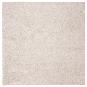 August Shag Beige 7 ft. x 7 ft. Square Solid Area Rug