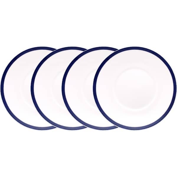 Bluefjord 6.5 in. Blue Porcelain Saucers (Set of 4)