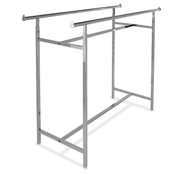 Econoco Chrome Metal 22 in. W x 70 in. H Adjustable Double Bar Clothes Rack