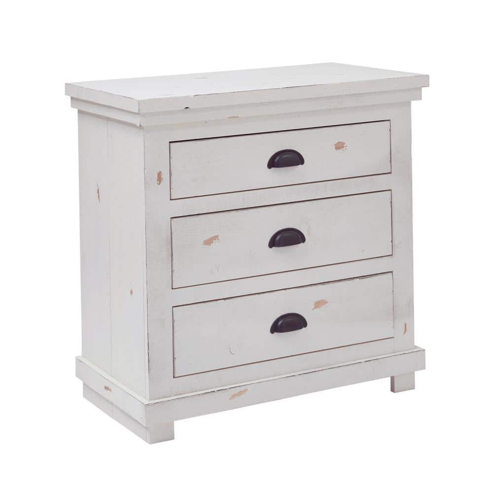 Distressed White Nightstand Amazon Com Set Of 2 Carved Wood Shabby   Distressed White Progressive Furniture Nightstands P610 43 64 1000 