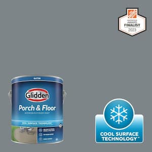 1 gal. PPG1039-5 Garrison Gray Satin Interior/Exterior Porch and Floor Paint with Cool Surface Technology
