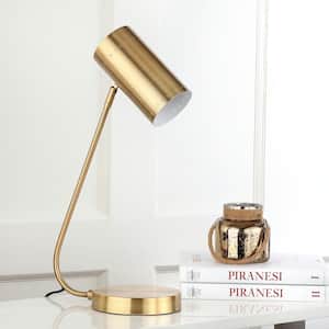 Crane 22.5 in. Gold Arc Table Lamp with Gold Shade