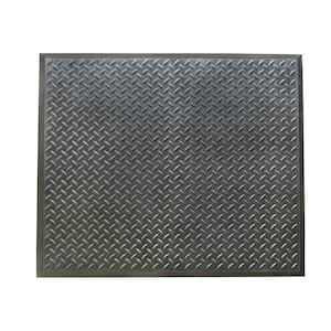 Foot-Rest 28 in. x 31 in. Interlocking Black Anti-Fatigue Floor Mat Center Tile