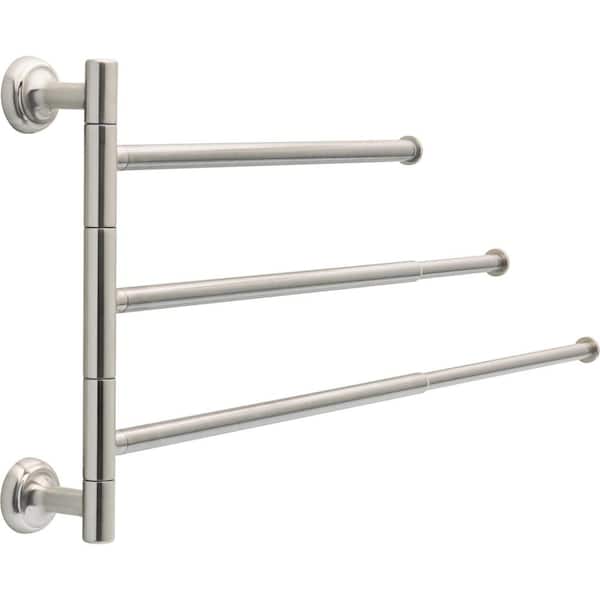 Wall-Mounted 3-Arm Swivel Towel Rack Bar for Bathroom Kitchen,Stainless  Steel