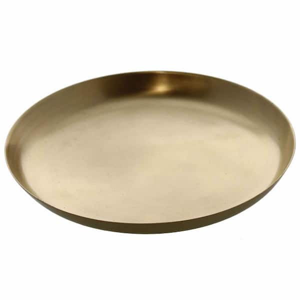 HomeRoots Amelia 5.75 in. W x 0.75 in. H x 5.75 in. D Round Gold Aluminum Dinnerware & Serving Storage