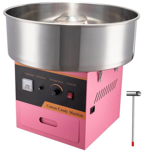 SKYSHALO Electric Cotton Candy Machine, 1000W Candy Floss Maker, Commercial Cotton Candy Machine with Stainless Steel Bowl,Pink