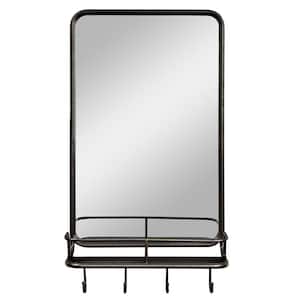19 in. W x 33 in. H Large Rectangular Metal Framed Wall Bathroom Vanity Mirror in Black