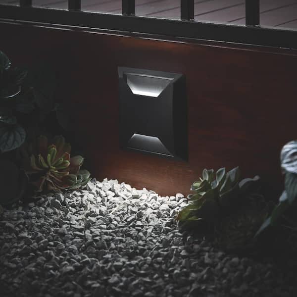 150 Lumen Low Voltage Black Hardwired Integrated LED Square Outdoor InGround Stair Light