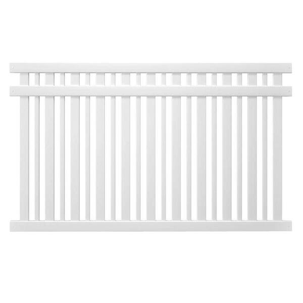 Veranda Pro-Series 5 ft. H x 8 ft. W White Vinyl Lafayette Spaced Picket Fence Panel