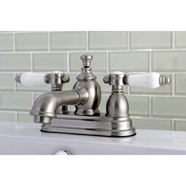 売切り特価 Kingston Brass FB7618DPL Paris 4" Centerset Bathroom Faucet, Brushed  Nickel 並行輸入品