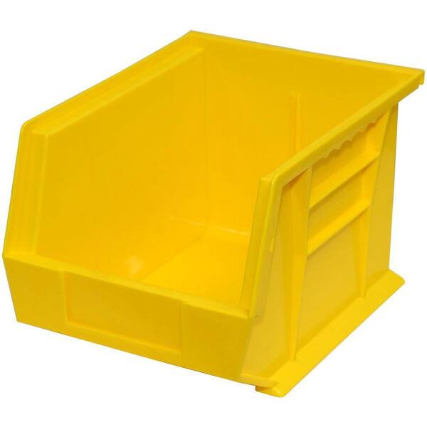 Storage Concepts 11 in. W x 10-3/4 in. D x 5 in. H Stackable Plastic Storage Bin in Yellow (6-Pack)