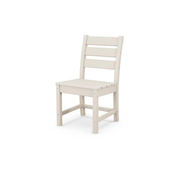 POLYWOOD Grant Park Sand Side Stationary Plastic Outdoor Dining Chair
