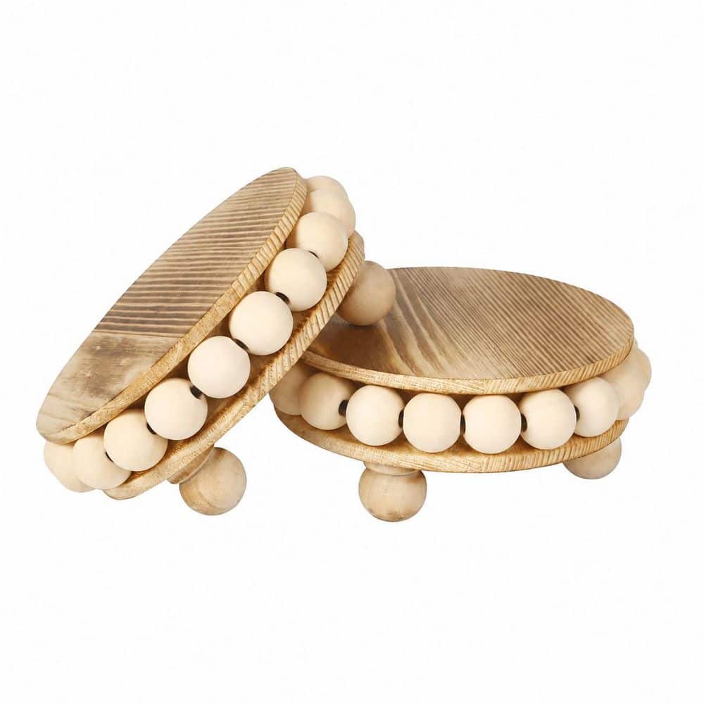 2 Pack Brown Wood Farmhouse Color Family Pine Cake Stand with Rustic Display Risers for Home Decor Tiered Tray price history on PriceWatchPro