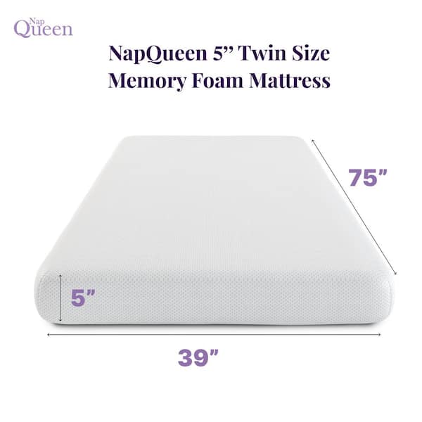 Twin Medium Memory Foam Mattress 5 in. Bed-in-a-Box White Mattress