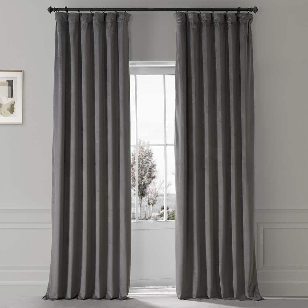 Signature Nightlife Grey Gray Plush Velvet Hotel Blackout Curtain - 50 in. W x 96 in. L (1 Panel) price history on PriceWatchPro