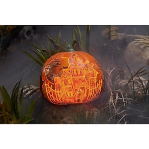 10 in. LED Haunted House Jack-O-lantern