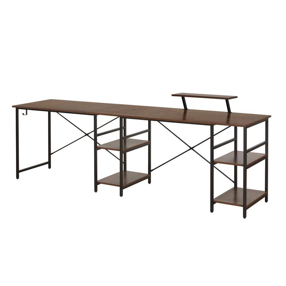 ErgoEdge Black Wood L-Shaped Gaming Computer Desk