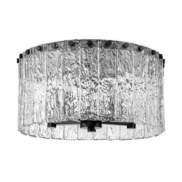 Unbranded - Glacier 16.75 in. 5-Light Matte Black Flush Mount