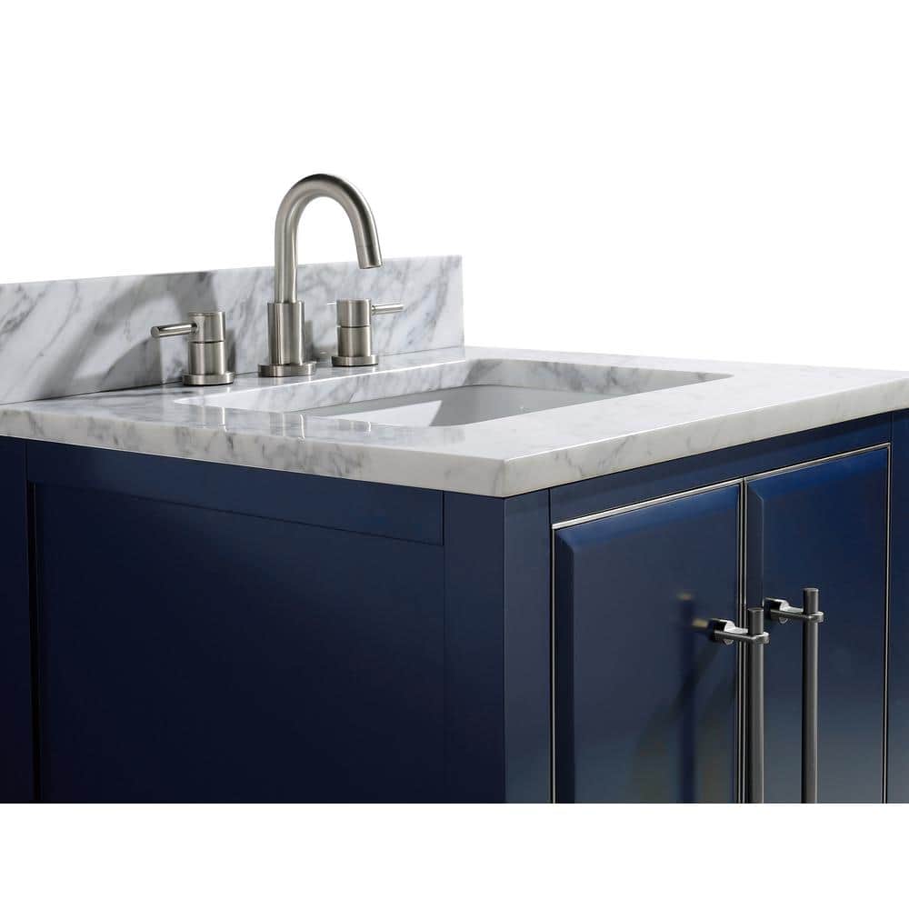 Navy Blue 25" Marble Top Single Sink Vanity