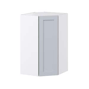24 in. W x 40 in. H x 14 in. D Cumberland Light Gray Shaker Assembled Wall Diagonal Corner Kitchen Cabinet