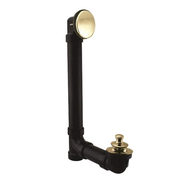 Westbrass 12 in. Sch. 40 ABS Bath Waste & Overflow Assembly with Illusionary Faceplate and Lift & Turn Drain Plug, Polished Brass