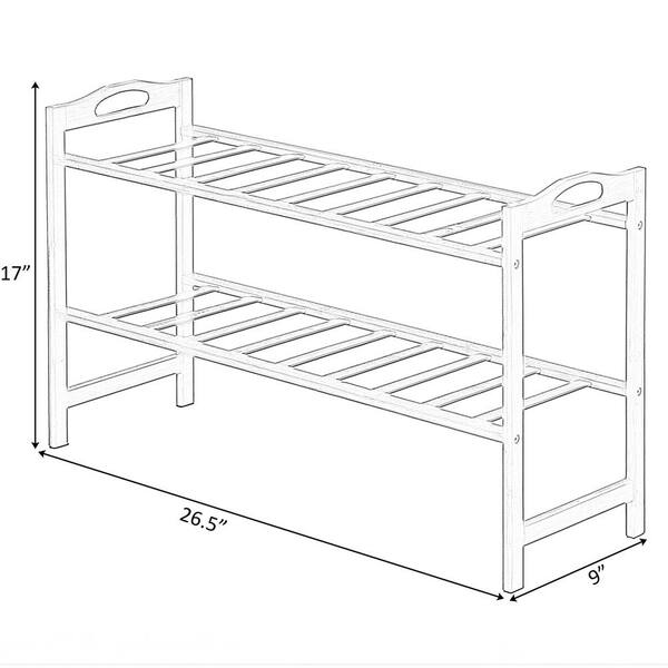 https://images.thdstatic.com/productImages/9aebfca8-160a-43e0-b3d7-27a15a81161d/svn/natural-2-tier-basicwise-shoe-racks-qi004330-2-fa_600.jpg