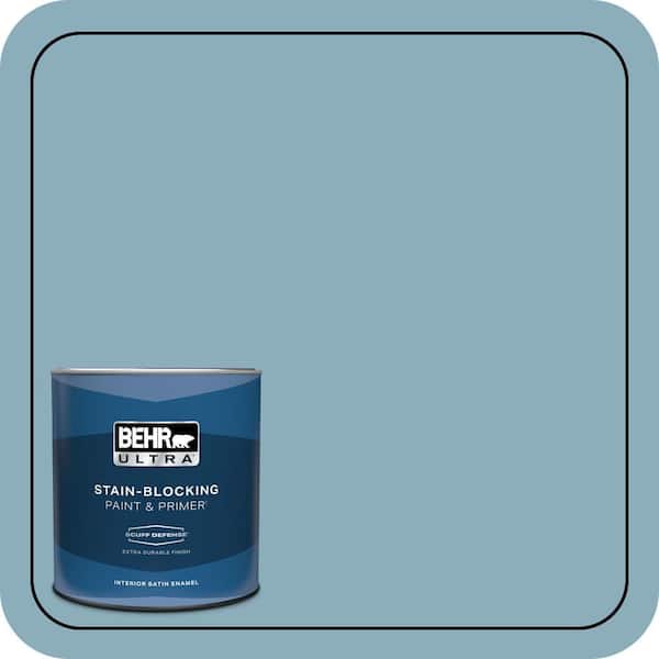 BEHR ULTRA 1 qt. #QE-51 Atmosphere Extra Durable Satin Enamel Interior Paint & Primer