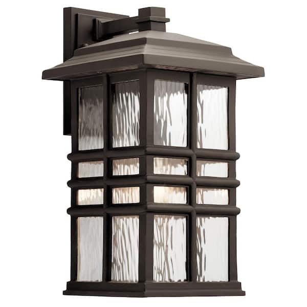 Beacon Square 1-Light Olde Bronze Outdoor Hardwired Wall Lantern Sconce with No Bulbs Included (1-Pack)