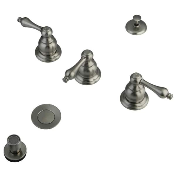 Victorian 3-Handle Bidet Faucet in Brushed Nickel