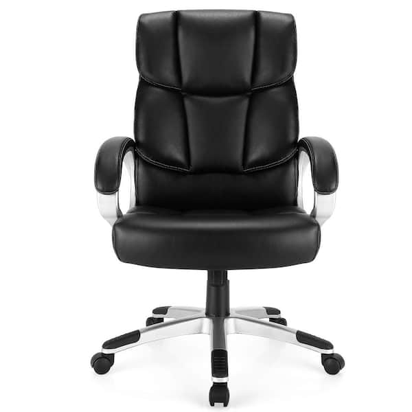 Black Executive High Back Big and Tall Leather Adjustable Computer Desk Chair
